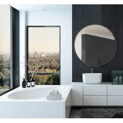 Hamilton Hills Round Black Pivot Mirror Hardware Tilting Anchors 1 Hamilton Hills Round Black Pivot Mirror Hardware Tilting Anchors