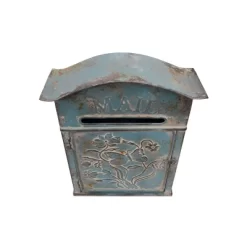 Embossed Tin Mail Box Blue - 3R Studios -Wall Charm Deals Store GUEST 02ed04c5 0dec 45cf a9cc 92efb430baa1