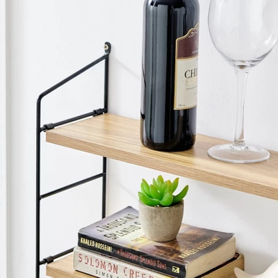 24.5" X 15.75" Severini Floating Bracket 2 Tier Wall Shelf - Danya B. 4 24.5" X 15.75" Severini Floating Bracket 2 Tier Wall Shelf - Danya B. - Image 4