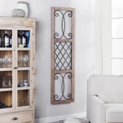 64.75" Traditional Rectangle Aspire Scroll Metal And Wood Decorative Wall Art Natural - StyleCraft -Wall Charm Deals Store GUEST 04c9c67a 7cf3 493e 9f34 c7058669136f