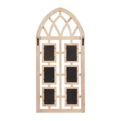 Wood 6 Slot Wall Photo Frame With Window Arch Shape Light Brown - Olivia & May 17 Wood 6 Slot Wall Photo Frame With Window Arch Shape Light Brown - Olivia & May -Wall Charm Deals Store GUEST 055d578a f345 457e 9ec3 e0bd596f7710