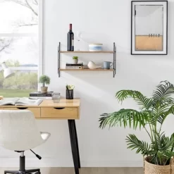 24.5" X 15.75" Severini Floating Bracket 2 Tier Wall Shelf - Danya B. 15 24.5" X 15.75" Severini Floating Bracket 2 Tier Wall Shelf - Danya B. -Wall Charm Deals Store GUEST 0761778a b640 4d54 bfa3 5c2fcc369a0c