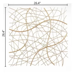 LuxenHome 26.4" Square Gold Abstract Metal Wall Decor -Wall Charm Deals Store GUEST 07f324af 3d2d 4c64 9b61 e2aa662154f9