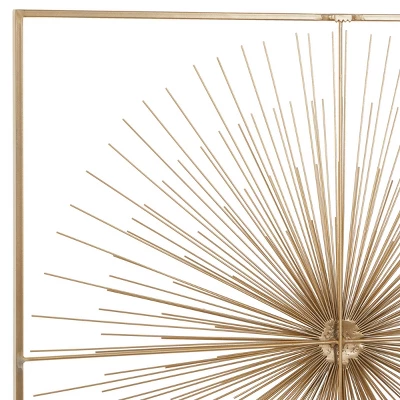 Metal Starburst Handmade Large 3D Wall Decor With Gold Frame Gold - CosmoLiving By Cosmopolitan 3 Metal Starburst Handmade Large 3D Wall Decor With Gold Frame Gold - CosmoLiving By Cosmopolitan - Image 3