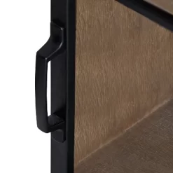 22" X 28" Barnhardt Decorative Wooden Wall Cabinet With Sliding Glass Door Rustic Brown - Kate & Laurel All Things Decor -Wall Charm Deals Store GUEST 0853b39d a1d0 4d3d 8eca e78f87343374