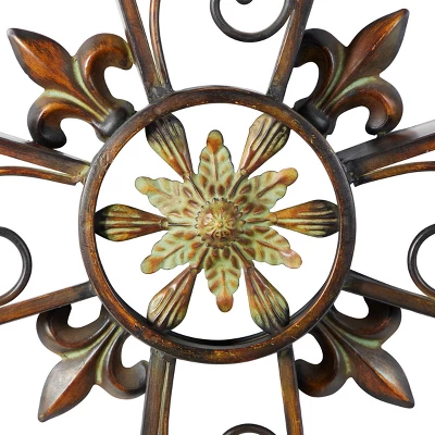 Metal Cross Scroll Wall Decor Brown - Olivia & May 3 Metal Cross Scroll Wall Decor Brown - Olivia & May - Image 3