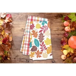 C&F Home Fall Leaves & Plaid Printed & Woven Kitchen Towel Set Of 2 -Wall Charm Deals Store GUEST 0a2355f8 91f0 443a 8ed2 0e05c0cc57db
