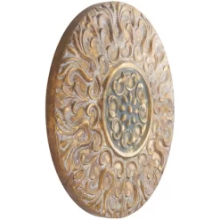 Metal Floral Wall Decor With Embossed Details Gold - Olivia & May 19 Metal Floral Wall Decor With Embossed Details Gold - Olivia & May -Wall Charm Deals Store GUEST 0add1082 8904 44f6 9943 e64d5afd600c