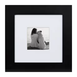 8" X 8" Matted To 4" X 4" Museum Wall Frame Black - Kate & Laurel All Things Decor