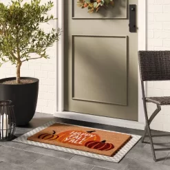 1'6"x2'6" 'Happy Fall Y'all' Pumpkin Coir Halloween Doormat Orange - Hyde & EEK! Boutique™