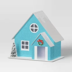 12pc Battery Operated Glittered Paper Christmas Village Set With Bottle Brush Trees And Snowmen - Wondershop™ White/Pink/Blue -Wall Charm Deals Store GUEST 0f7ca497 c6ea 48bd 88b4 94b3913c97ef