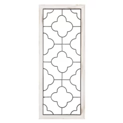 Metal & Wood Wall Panel ? Decorative Clover Scrollwork Trimmed In A Beveled Wood Frame For Home, Office & Bedroom Decor By Lavish Home -Wall Charm Deals Store GUEST 117c3216 b632 4374 b481 2ccbb936bc16