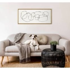 18" X 40" Sylvie Dancing Circles By Teju Reval Of SnazzyHues Framed Wall Canvas Gold - Kate & Laurel All Things Decor -Wall Charm Deals Store GUEST 12428f61 ecf5 4077 ac0d 45d77eeedcbb