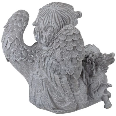Northlight 8.25" Reading Angels With Book Outdoor Garden Statue 3 Northlight 8.25" Reading Angels With Book Outdoor Garden Statue - Image 3
