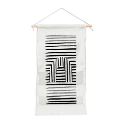 BohomadicStudio Minimal Series Black Striped Arch Small Fiber Wall Hanging - Society6