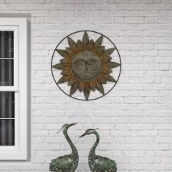 Metal Sunburst Indoor Outdoor Wall Decor With Distressed Copper Like Finish Brown - Olivia & May 25 Metal Sunburst Indoor Outdoor Wall Decor With Distressed Copper Like Finish Brown - Olivia & May -Wall Charm Deals Store GUEST 1707ffe5 d35b 403c 9fe0 bbb4415d4338