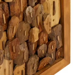 Teak Wood Abstract Handmade Carved Faces Wall Decor Brown - Olivia & May -Wall Charm Deals Store GUEST 17f2f9ba 8af2 4564 8974 898f1592cea4