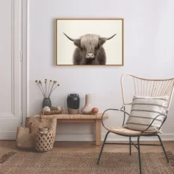 23" X 33" Sylvie Highland Cow Color Framed Canvas By The Creative Bunch Studio Natural - Kate And Laurel -Wall Charm Deals Store GUEST 18de1989 7142 49fd aa52 2bb8e535a40a
