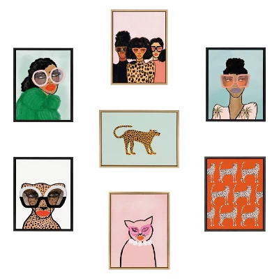 18" X 24" Sylvie Glam Cat By Bouffants And Broken Hearts Framed Wall Canvas Gold - Kate & Laurel All Things Decor 4 18" X 24" Sylvie Glam Cat By Bouffants And Broken Hearts Framed Wall Canvas Gold - Kate & Laurel All Things Decor - Image 4