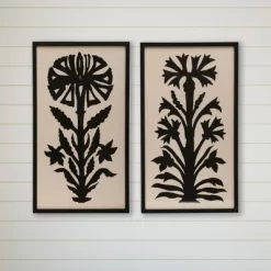 17.7" X 30.8" (Set Of 2) Wood Framed Wall Art Sets With Flower Image - 3R Studios -Wall Charm Deals Store GUEST 1eb7bdd7 c1d4 462c bfc5 b9f1b874c4c1