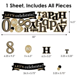 Big Dot Of Happiness Adult 80th Birthday - Gold - Peel And Stick Birthday Party Decoration - Wall Decals Backdrop -Wall Charm Deals Store GUEST 1ff2dc61 b7ff 4a69 8ddb ee487581fec3