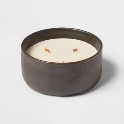 16oz Blackened Bowl Ceramic With Multi Woodwick And Dustcover Warm Cider + Cinnamon Candle Black - Threshold™ -Wall Charm Deals Store GUEST 2204d297 afb2 4733 88bb 89971aaf9dfe