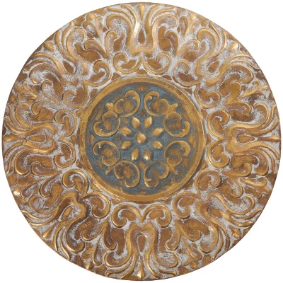 Metal Floral Wall Decor With Embossed Details Gold - Olivia & May 4 Metal Floral Wall Decor With Embossed Details Gold - Olivia & May - Image 4