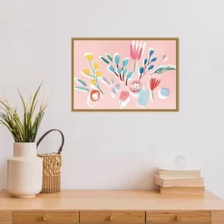 23" X 16" Flowing Florals By Isabelle Z Framed Canvas Wall Art - Amanti Art -Wall Charm Deals Store GUEST 272efb05 e7ae 4b1a a24c db3567afed19