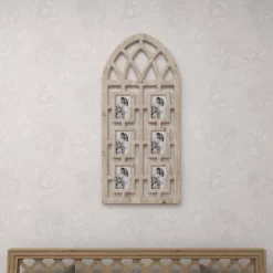 Wood 6 Slot Wall Photo Frame With Window Arch Shape Light Brown - Olivia & May 25 Wood 6 Slot Wall Photo Frame With Window Arch Shape Light Brown - Olivia & May -Wall Charm Deals Store GUEST 2a564809 ad27 4668 a849 408188ae68bd