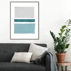 22" X 30" Painted Weaving V Blue Green By Piper Rhue Framed Canvas Wall Art Gray Wash - Amanti Art -Wall Charm Deals Store GUEST 2a7d76ee 6e4d 451e ab59 d61ba54e77a7