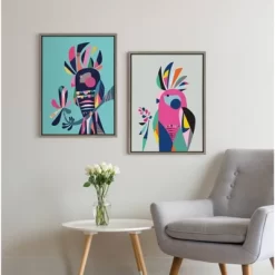 18" X 24" Sylvie Galah Framed Canvas Wall Art By Rachel Lee Gray - Kate And Laurel -Wall Charm Deals Store GUEST 2bb6bdb2 249a 4fe0 8a31 916f7350ad89