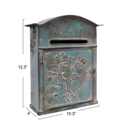 Embossed Tin Mail Box Blue - 3R Studios -Wall Charm Deals Store GUEST 2c31d789 fdfa 4191 97fc fa532d46b9f2