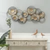 LuxenHome 47" W Distressed Metal Modern Flower Wall Decor