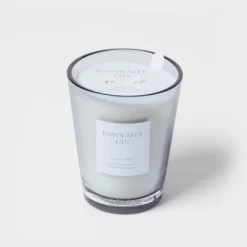 Colored Vase Glass With Dustcover Rainwater Lily Candle Gray - Threshold™ -Wall Charm Deals Store GUEST 2e50a42e 63db 4b02 b057 d911289b4b14