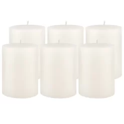 6pk Unscented Flat Top Smooth Pillar Candles White - Stonebriar Collection -Wall Charm Deals Store GUEST 2e9e4044 5d4c 4869 908c 38377eae8435