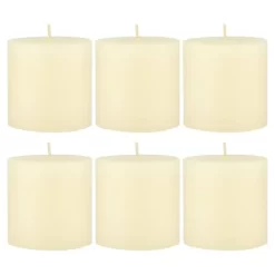 6pk Unscented Flat Top Smooth Pillar Candles Ivory - Stonebriar Collection -Wall Charm Deals Store GUEST 2eb179cc dca0 4690 b4ce 179c3e498869