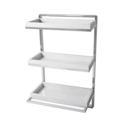 10.5" X 16" 3 Tier Wall Shelving Unit With Towel Rack And Trays Chrome/White - Danya B. -Wall Charm Deals Store GUEST 2eb5ca16 9cc3 4227 933d 2778b11debe0