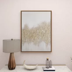 Glam Metal Abstract Framed Wall Art With Gold Frame Gold - CosmoLiving By Cosmopolitan -Wall Charm Deals Store GUEST 2fc68aa4 7817 410d 98a9 7dc0e36102b5