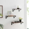 3pc Capri Wall Shelf Set With Brackets Black/Rustic - Danya B.
