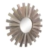 31.3" X 31.3" Wooden Sunburst Wall Mirror Brown - Stonebriar Collection