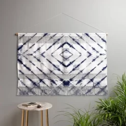 47"x32" Little Arrow Design Co Shibori Wall Hanging Landscape Tapestries Blue - Deny Designs