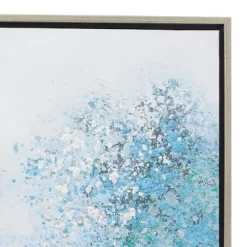Canvas Tree Framed Wall Art With Silver Frame Blue - Olivia & May