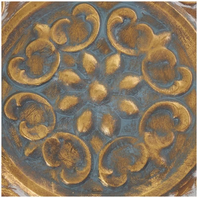 Metal Floral Wall Decor With Embossed Details Gold - Olivia & May 7 Metal Floral Wall Decor With Embossed Details Gold - Olivia & May - Image 7