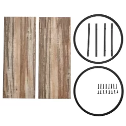 2-Tier Antigua Crossed Double Circle Wall Shelf Unit Black/Rustic - Danya B. -Wall Charm Deals Store GUEST 36555566 b027 4039 94f9 c19085e3a965