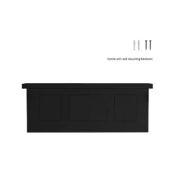 Wall Shelf And Picture Collage With Ledge And 3 Hanging Hooks- Photo Frame Decor Shelving With Modern Look, Holds 3 Photos By Hastings Home (Black) -Wall Charm Deals Store GUEST 3d4f102a 7f25 4435 8516 9e79d6ea7d1e