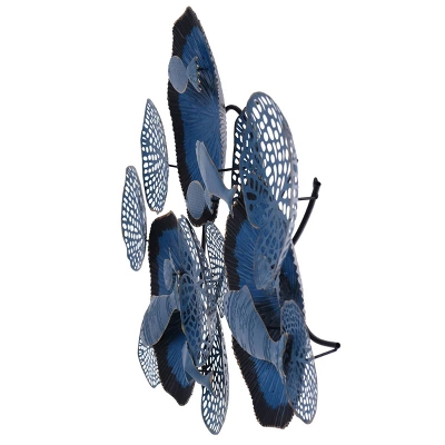 Metal Nobu Wall Hanging Navy/Gold - StyleCraft 2 Metal Nobu Wall Hanging Navy/Gold - StyleCraft - Image 2