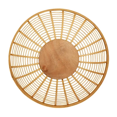 Wood Plate Handmade Basket Wall Decor Set Of 3 Brown - Olivia & May 5 Wood Plate Handmade Basket Wall Decor Set Of 3 Brown - Olivia & May - Image 5