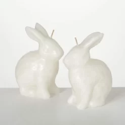4.75"H Sullivans White Bunny Candle - Set Of 2, White -Wall Charm Deals Store GUEST 3e764962 48b6 42b4 a195 16fc19556f2b