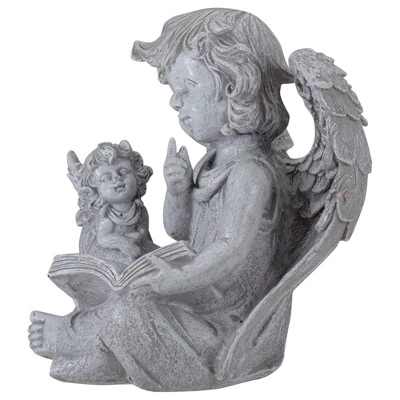 Northlight 8.25" Reading Angels With Book Outdoor Garden Statue 4 Northlight 8.25" Reading Angels With Book Outdoor Garden Statue - Image 4