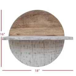 White Wood & Metal Wall Shelf - Foreside Home & Garden -Wall Charm Deals Store GUEST 402ca476 b7a1 4a25 a24a a975a8849807